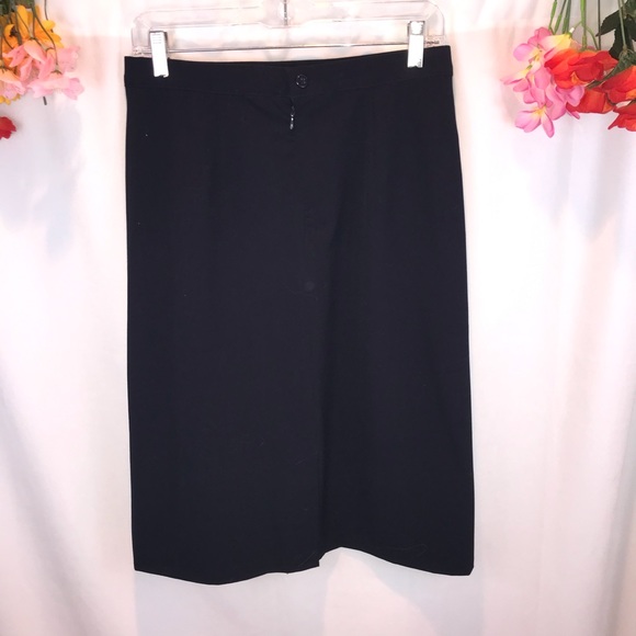 Vintage dark navy midi pencil skirt little stretch - Picture 9 of 11